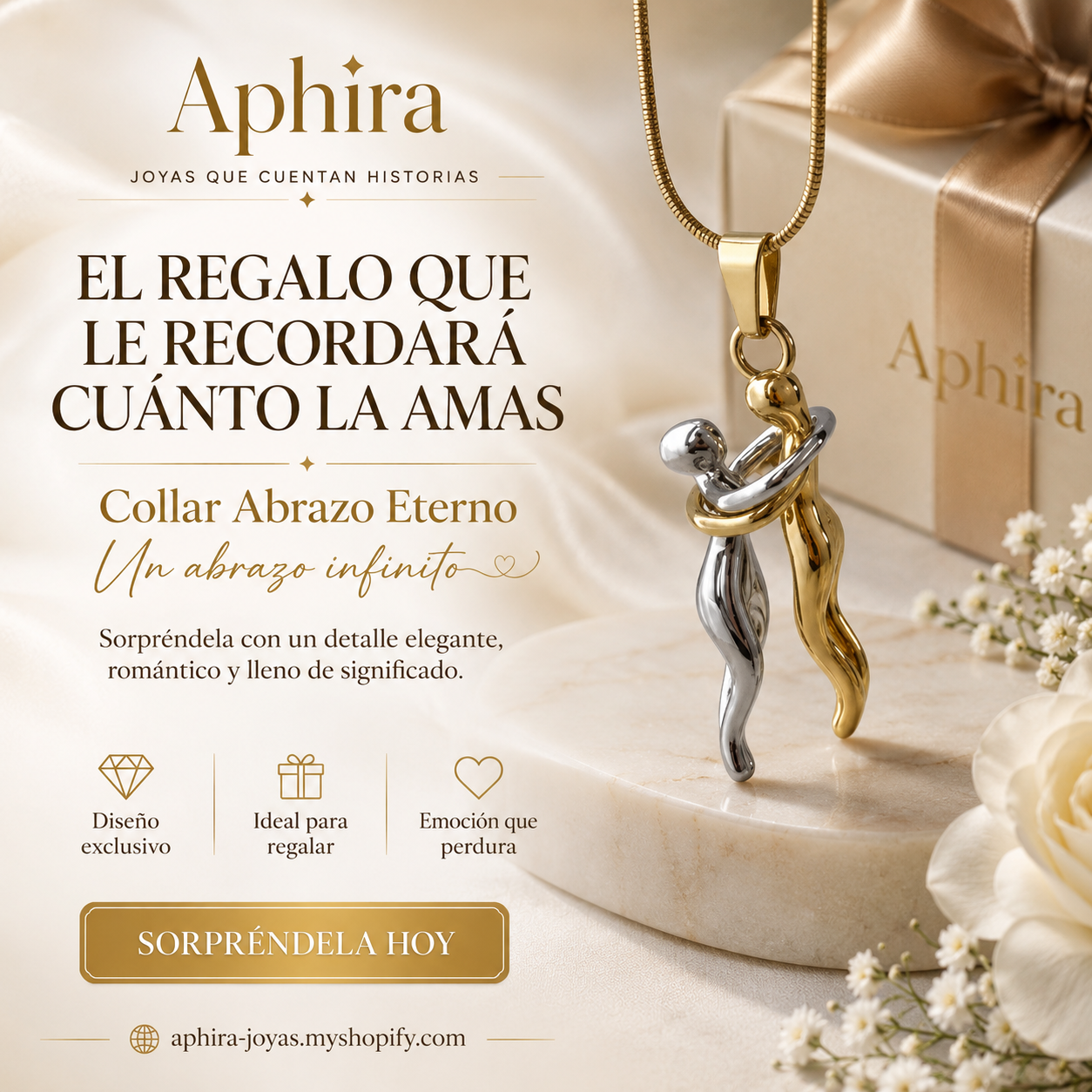 Collar abrazo eterno + ANILLO GRATIS