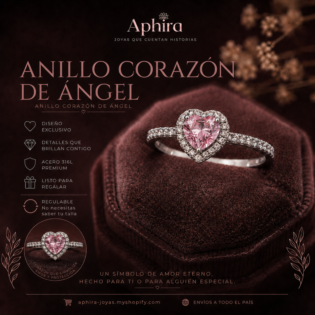 Anillo corazón de angel