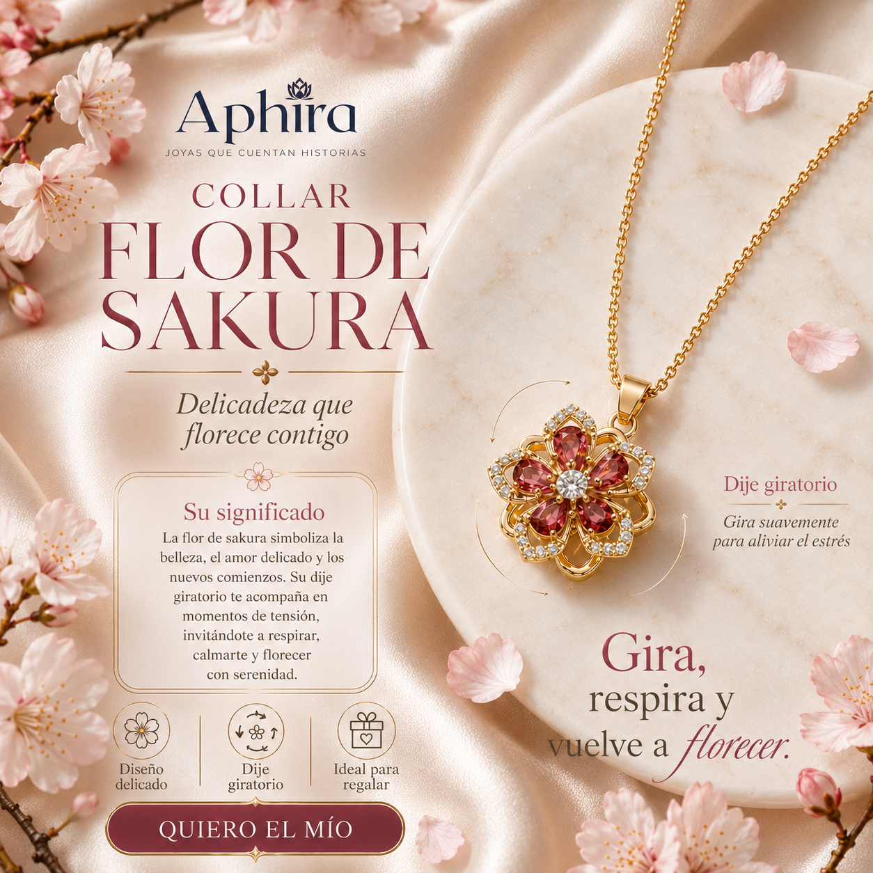 Collar flor de sakura
