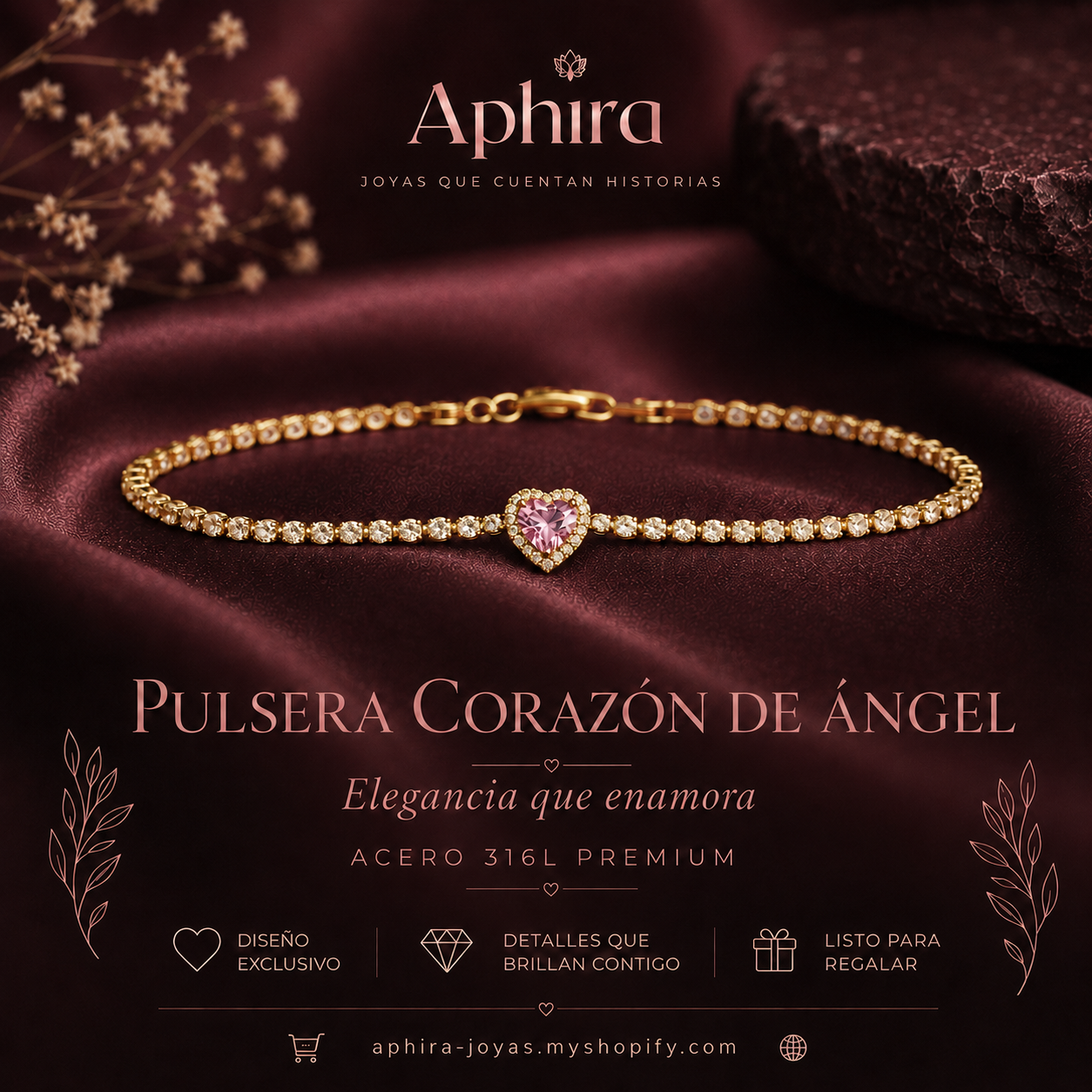 Pulsera corazón de angel