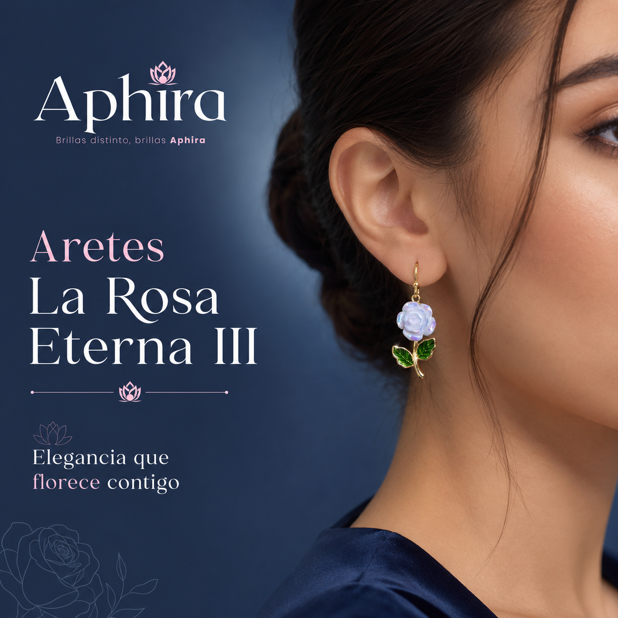 Aretes la rosa eterna III Blanca
