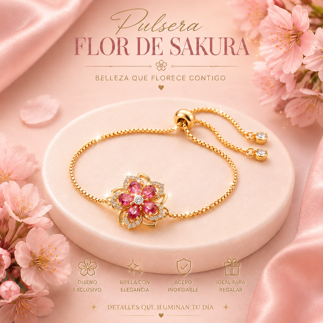 Pulsera flor de sakura