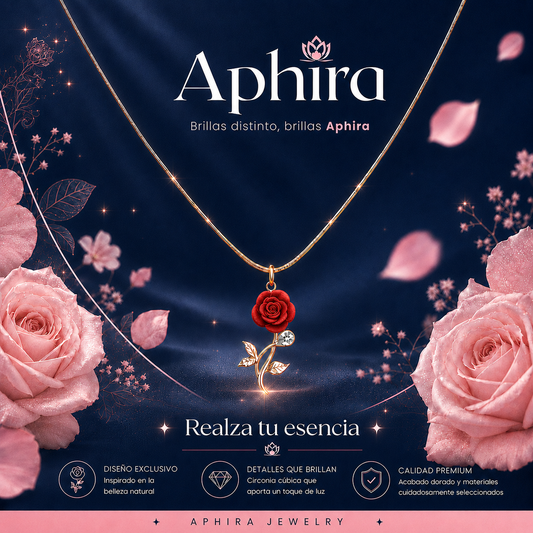 Collar rosa eterna ROJA