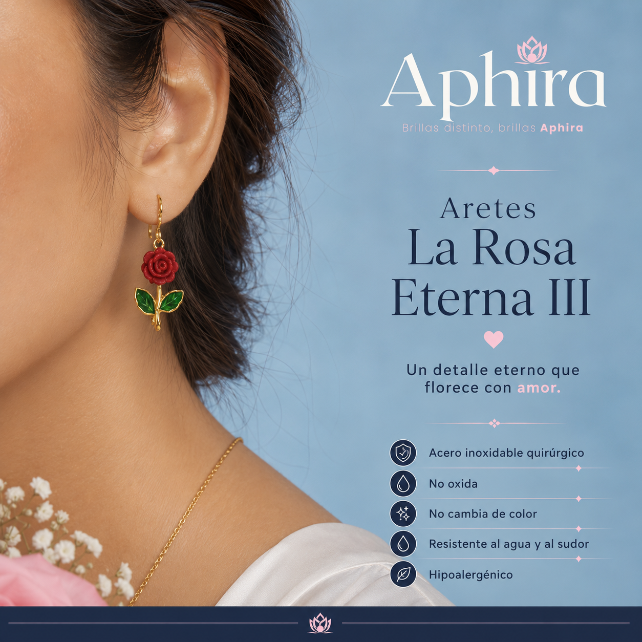 Aretes la rosa eterna III