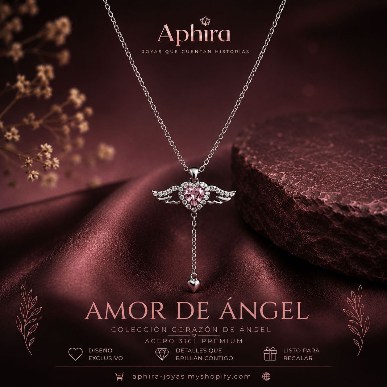 Collar corazón de angel