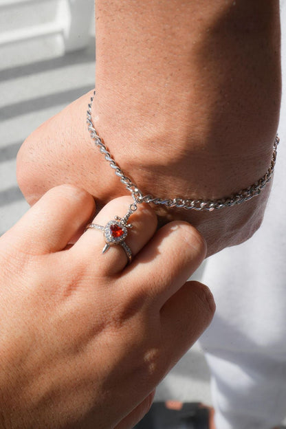 PULSERA ESPADA + ANILLO CORAZÓN