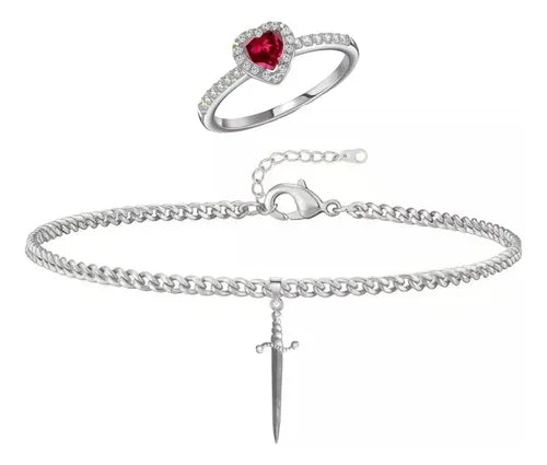 PULSERA ESPADA + ANILLO CORAZÓN