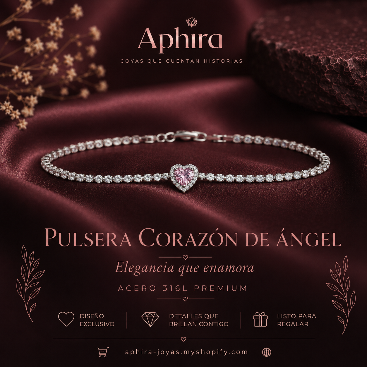 Pulsera corazón de angel